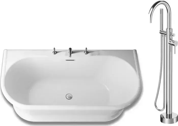 Акриловая ванна BELBANGO 170x80 со смесителем, слив-перелив хром (BB408-1700-800, F7514100)