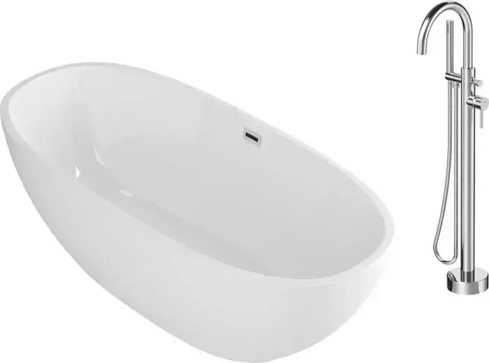 Акриловая ванна GROSSMAN 170x80 со смесителем (GR-1701, F7514100)