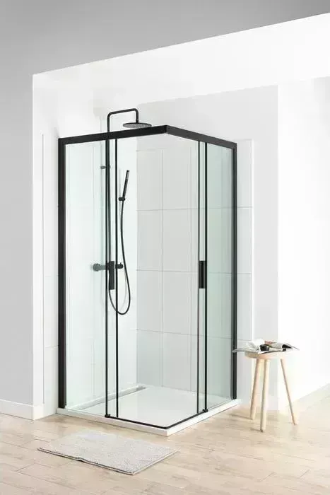 Душевой уголок AQUANET Pleasure 100x100 профиль черный матовый, стекло прозрачное (AE60-S-100x100U-BT)
