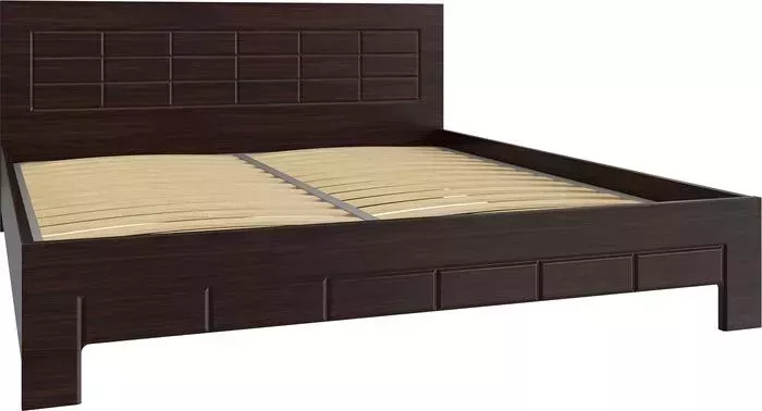 Кровать COMPASS Изабель ИЗ-713К (с ламелью и опорами) орех темный 200x180