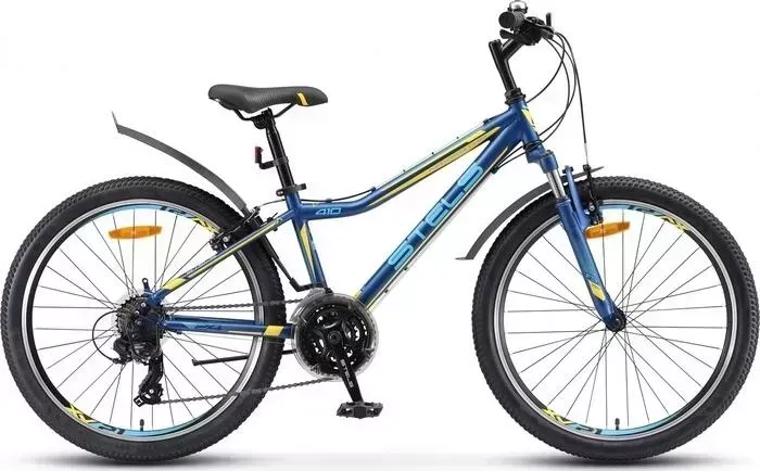 Велосипед STELS Navigator-410 V 24" 21-sp V010 12" Чёрный/синий