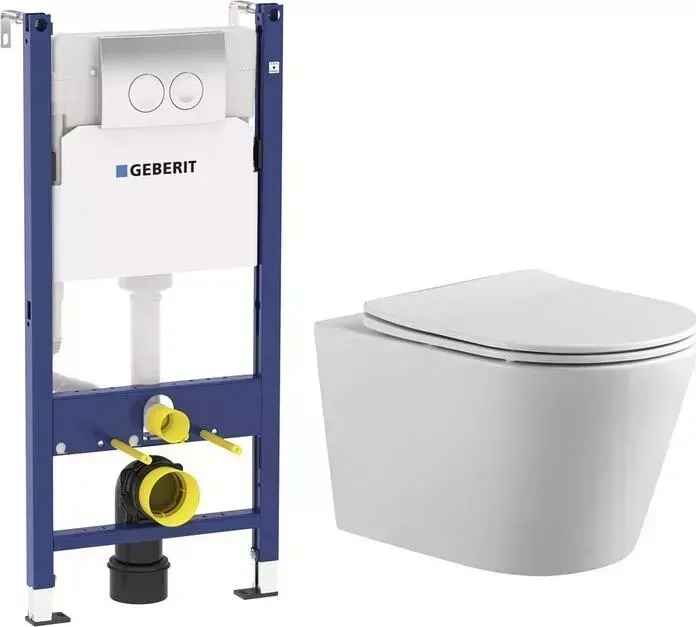 Комплект унитаза с инсталляцией AQUANET Atago 2.0 W с и сиденьем микролифт (243549, 458.124.21.1)