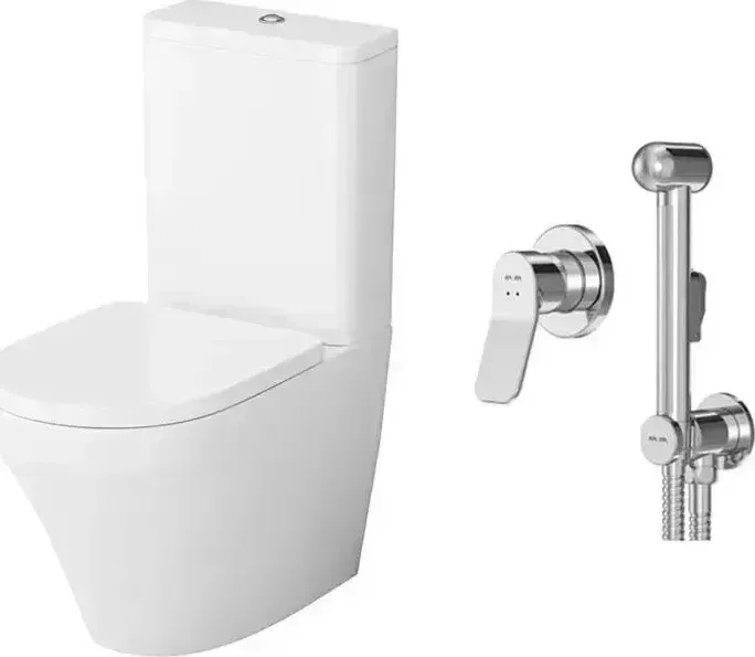 Унитаз компакт Am.Pm Inspire с сиденьем микролифт и гигиеническим душем (C508607WH, C507854WH, F40H85A00)