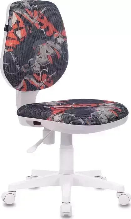 Кресло офисное Brabix Fancy MG-201W без подлокотников, пластик белый с рисунком Graffity 532415