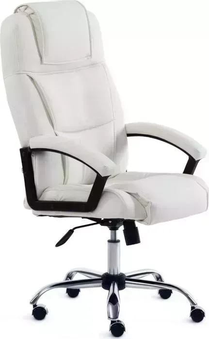 Кресло офисное TetChair Bergamo (хром) кож/зам, белый 36-01