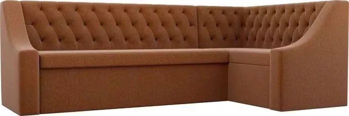 Кухонный угловой диван АртМебель Мерлин рогожка коричневый правый угол