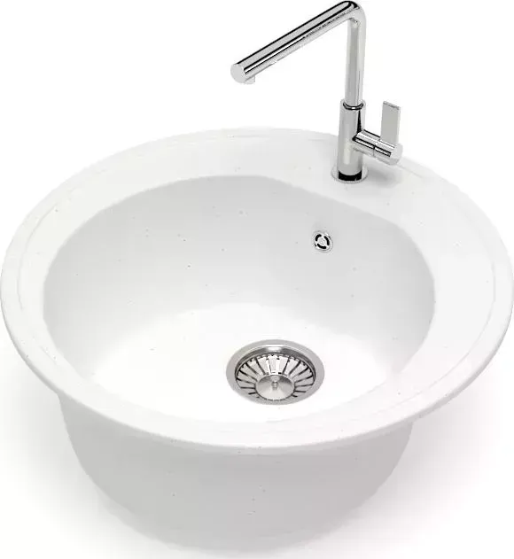 Мойка кухонная Glanz J-003-31 белая, матовая