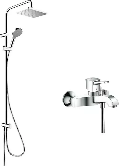 Смеситель для ванны Hansgrohe Metropol Classic с душевым гарнитуром, хром (31340000, 26282000)