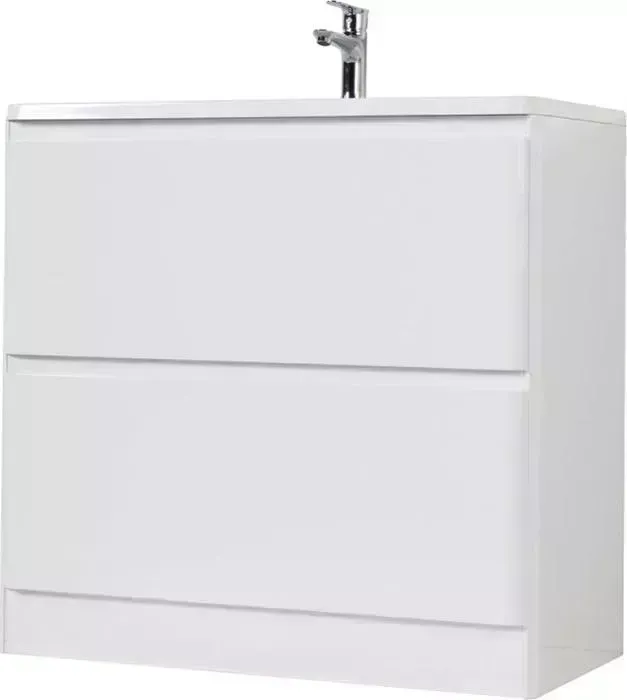 Тумба с раковиной BELBANGO с Albano 80 bianco lucido напольная (ALBANO-800-2C-PIA-BL, BB800/455-LV-MR-ALR)