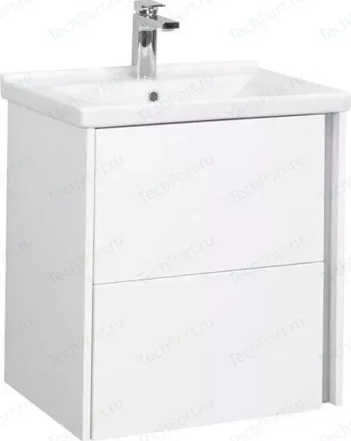 Тумба с раковиной АКВАТОН с Стоун 60 белый глянец (1A231401SX010, 1WH302421)