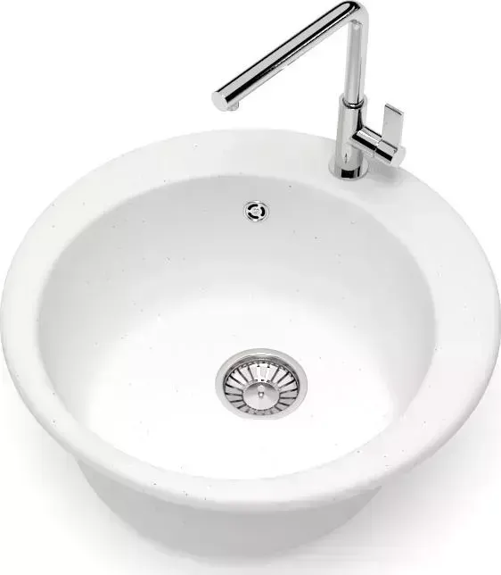 Мойка кухонная Glanz J-030-31 белая, матовая