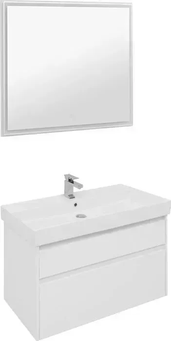 Мебель для ванной AQUANET Nova Lite 100 два ящика, белый глянец