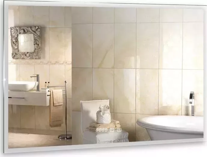 Зеркало Mixline Сантана-3 80х60 подсветка, сенсор, часы, с подогревом (LED-00002490)