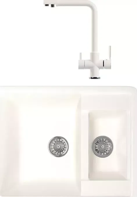 Мойка кухонная и смеситель Mixline и смеситель ML-GM21 молоко 341
