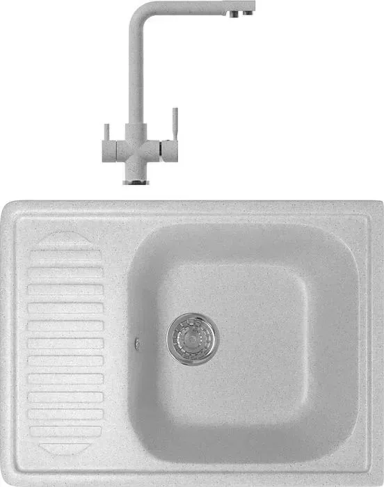 Мойка кухонная и смеситель Mixline и смеситель ML-GM18 серая 310