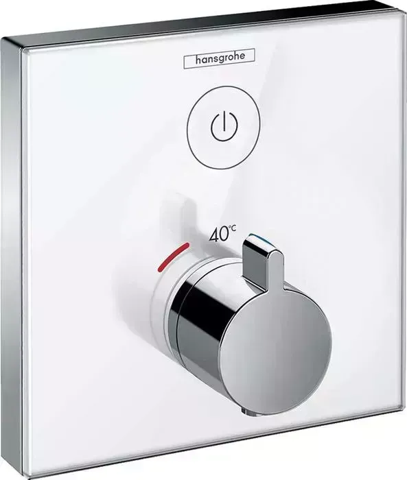 Термостат для душа Hansgrohe ShowerSelect Glass с механизмом, белый/хром (15737400, 1800180)