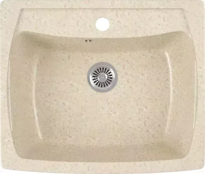 Мойка кухонная GREENSTONE GRS-03-328 бежевый, с сифоном
