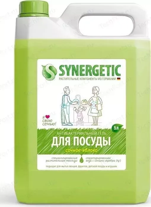 Средство Synergetic для мытья посуды ЯБЛОКО, концентрированное, 5 л