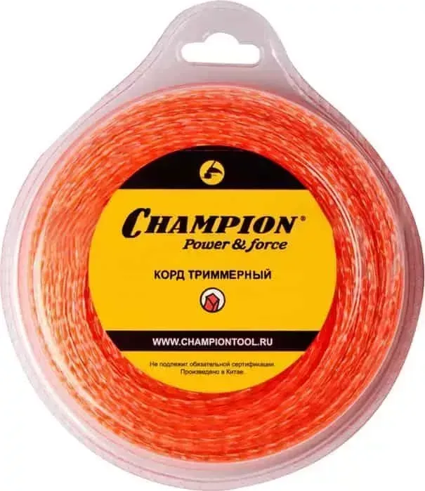 Леска триммерная CHAMPION 2.0мм 15м витой квадрат Twisted Square (C7002)
