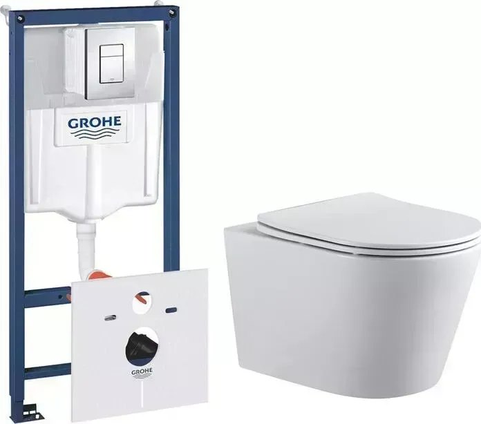 Комплект унитаза с инсталляцией AQUANET Atago 2.0 W с и сиденьем микролифт (243549, 38775001)