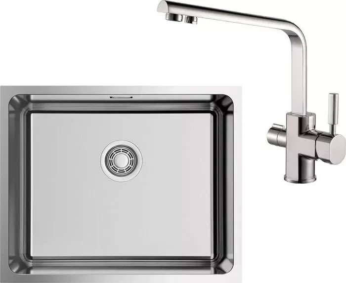 Мойка кухонная и смеситель OMOIKIRI и смеситель Tadzava 54-U/I IN , Kaiser Decor нержавеющая сталь (4993512, 40144-5)