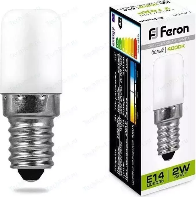 Лампа светодиодная FERON LB-10 25897 E14 2W 4000K Цилиндр Матовая