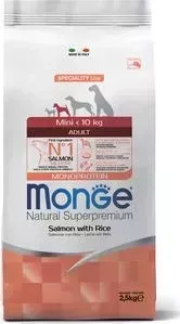 Сухой корм Monge Speciality Line Adult Dog Mini Salmon and Rice с лососем и рисом для взрослых собак мелких пород 2,5кг