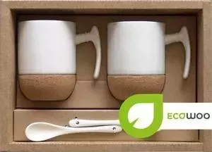 Набор 2 кружки +2 подставки+2 ложки Ecowoo (2012241U)