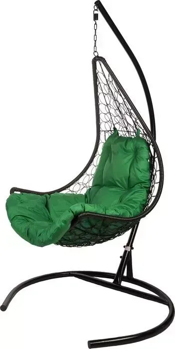 Подвесное кресло BiGarden Wind black зеленая подушка