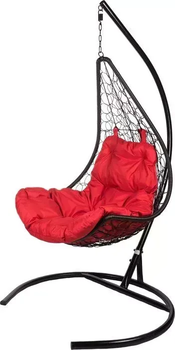 Подвесное кресло BiGarden Wind black красная подушка