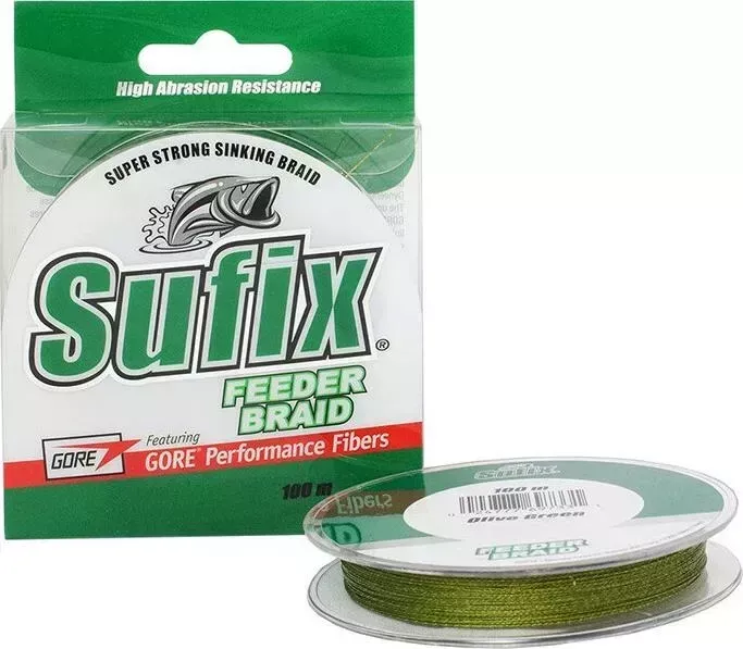 Леска плетеная SUFIX Feeder braid зеленая 100 м 0.12 мм 5,4 кг