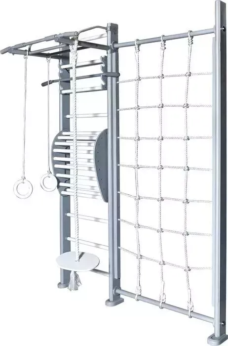 Детский спортивный комплекс PERFETTO SPORT Scala in legno con rete 1grigio PS-127