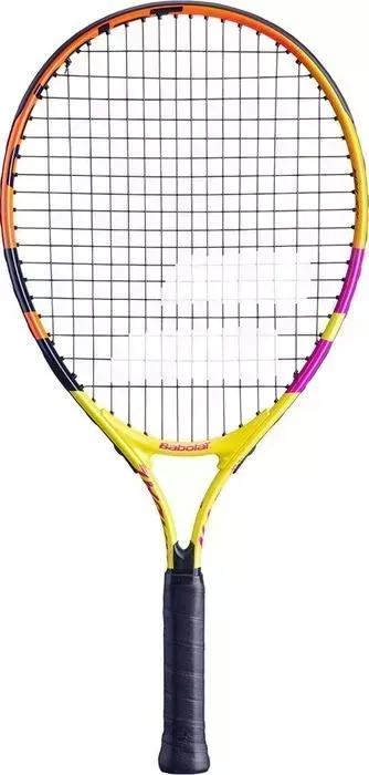 Ракетка для большого тенниса Babolat Nadal 21 Gr000, 140455-100, 5-7 лет, алюминий, со струнами, желто-оранжевый