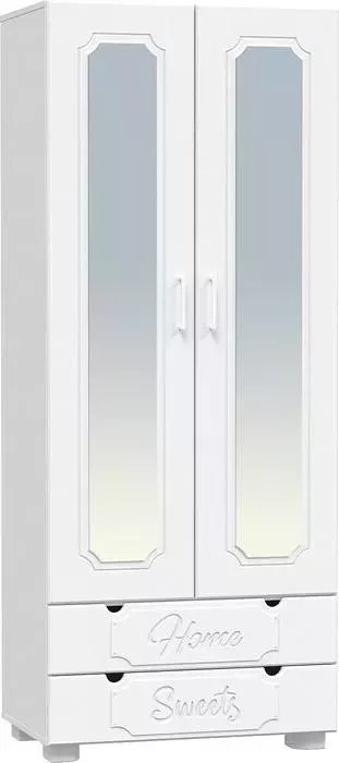 Шкаф для одежды COMPASS с зеркалом ДримСтар ДС-60К белое дерево