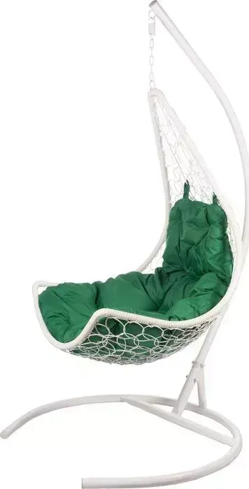 Подвесное кресло BiGarden Wind white зеленая подушка