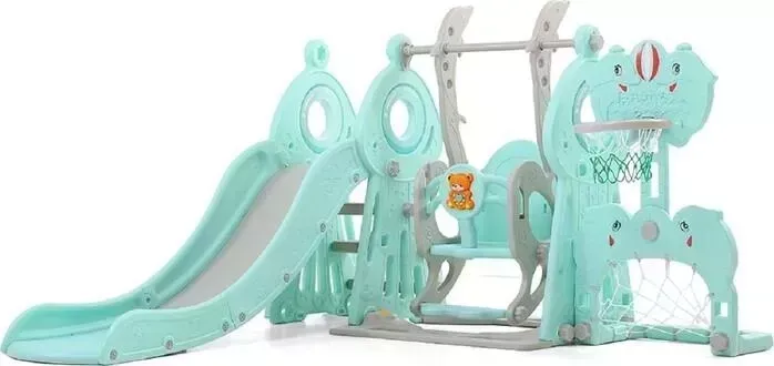 Горка PERFETTO SPORT + качели + ворота Маяк PS-051-M ментол