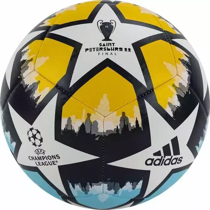 Мяч футбольный ADIDAS UCL Training St.P H57813, р.4, 12 пан., бело-мультиколор