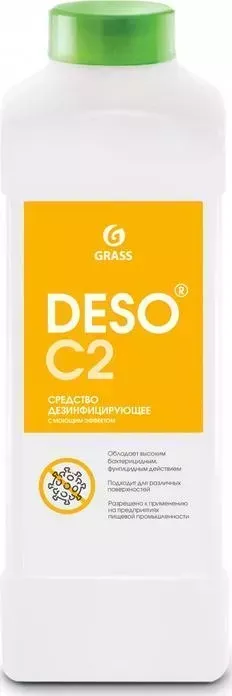 Дезинфицирующее средство GRASS DESO C2 клининг с моющим эффектом на основе ЧАС, канистра 1 л(125584)