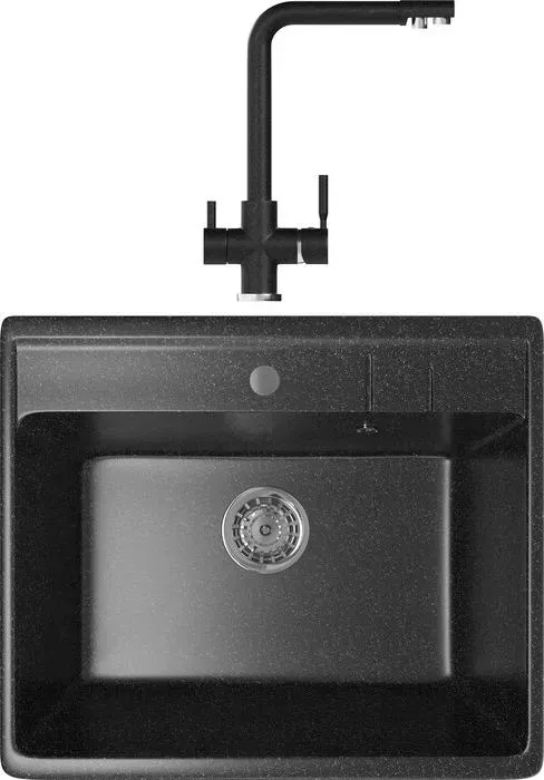 Мойка кухонная и смеситель Mixline и смеситель ML-GM15 черная 308