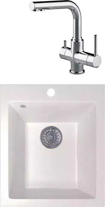 Мойка кухонная и смеситель Mixline и смеситель ML-GM14 белая 331 (4630030633709, LM3061C)