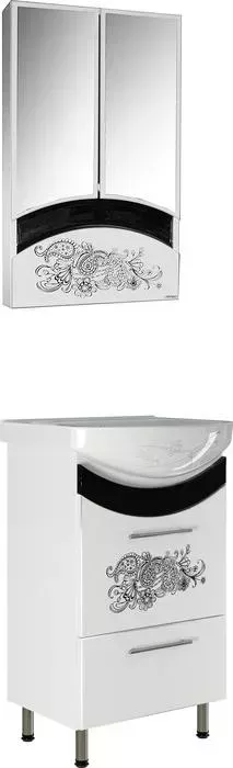 Мебель для ванной Mixline Радуга 50 белая, рисунок цветы