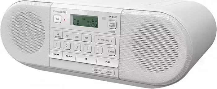 Магнит PANASONIC ола RX-D550GS-W с Bluetooth и CD, белый
