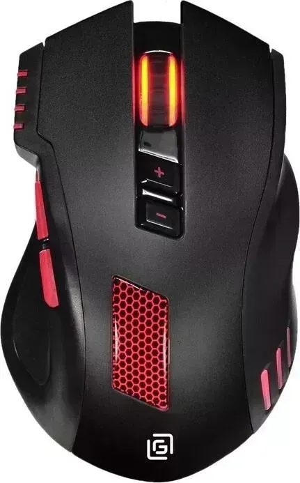 Мышь проводная OKLICK 806G черный/красный оптическая (3200dpi) USB (8but) (1431646)