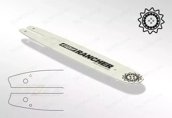 Шина пильная Rezer Rancher 353 L 9 K 14" 35см 1,3мм 3/8" на 50 звеньев