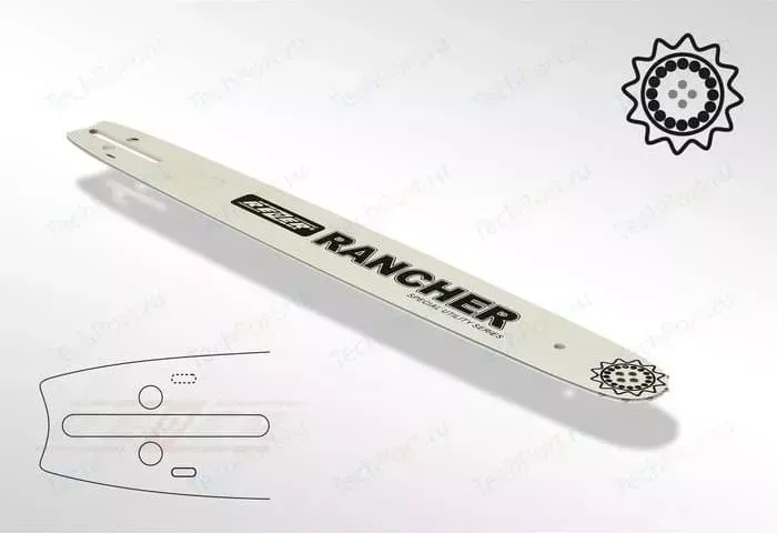 Шина пильная Rezer Rancher 403 L 9 D 16" 40см 1,3мм 3/8" на 56 звеньев