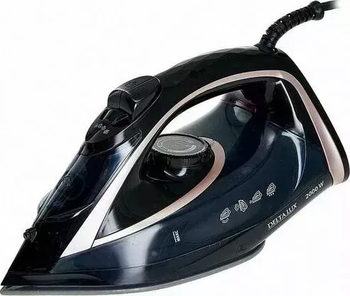 Утюг DELTA LUX DE-3001 черный с бронзовым