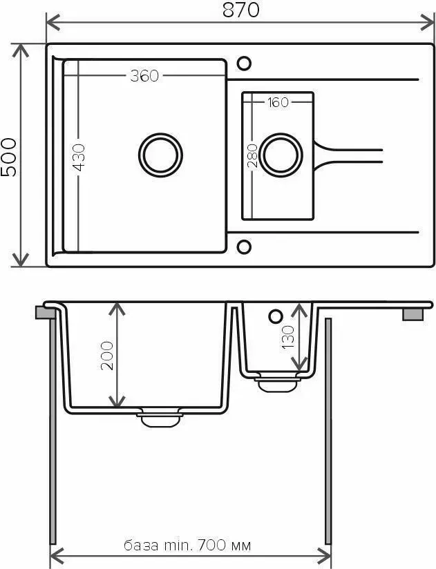 Мойка кухонная  Polygran BRIG-870 Бежевый (N27)