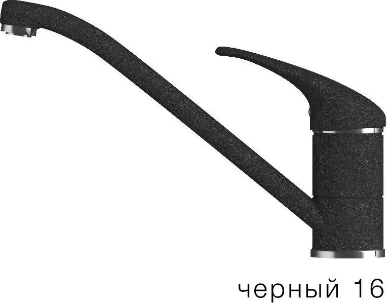 Смеситель для кухни  Polygran Низкий черный (N16)