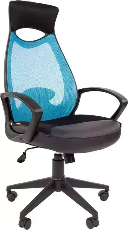 Кресло офисное CHAIRMAN 840 черный пластик TW-34 голубой
