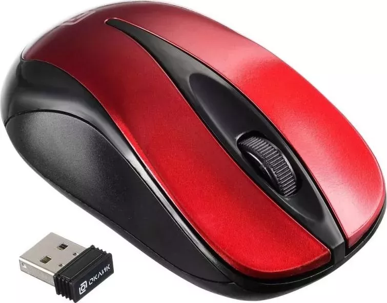 Мышь компьютерная OKLICK 675MW черный/красный